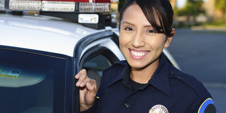 Smiling police officer