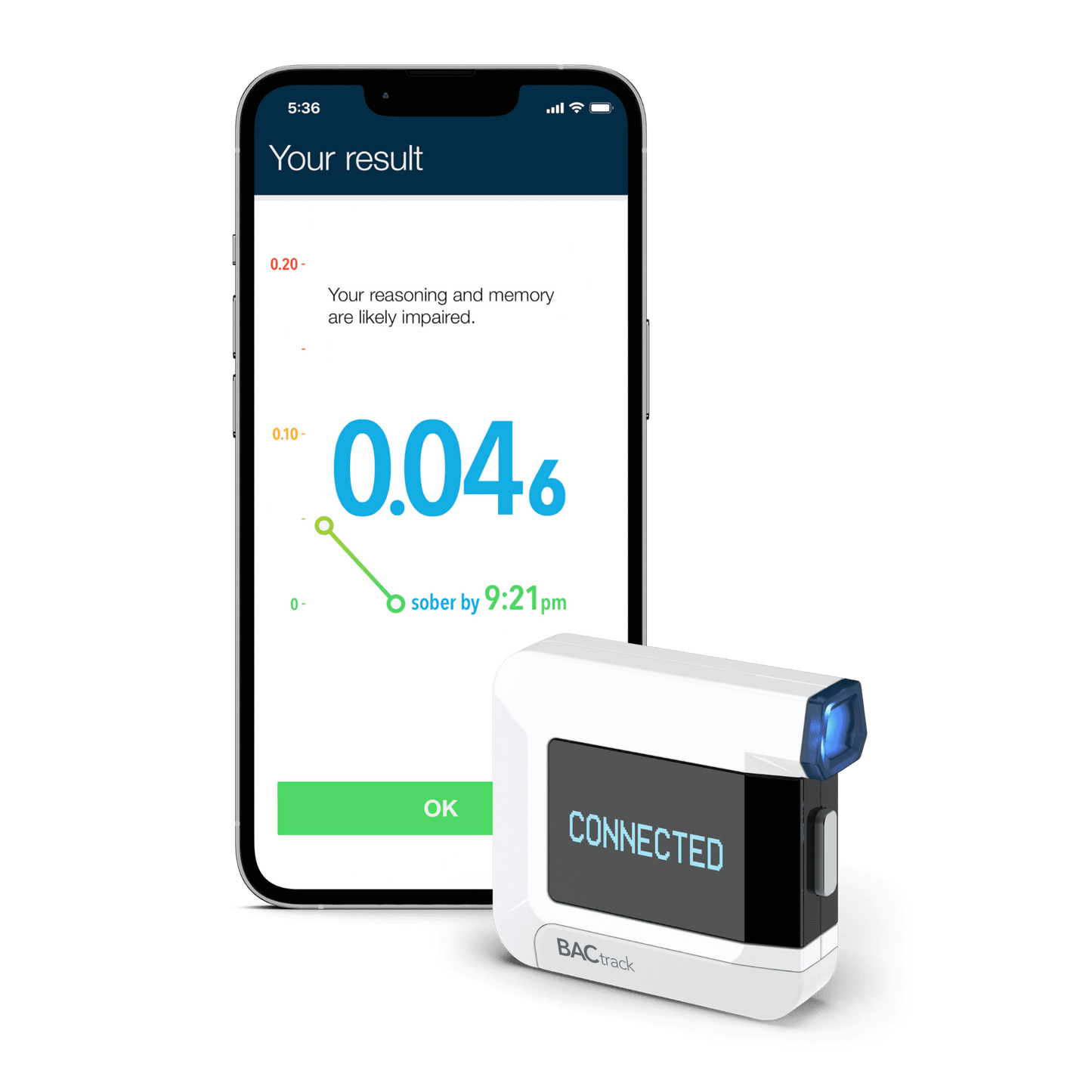 BACtrack C8 Breathalyzer with iPhone